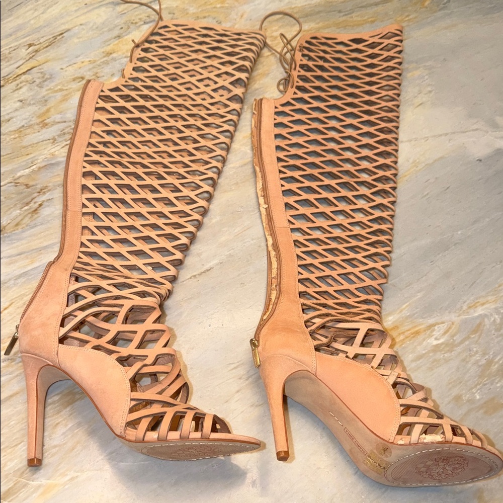 Vince Camuto Kellianna Tan Leather Gladiator Heels | Size 7.5 | NEW